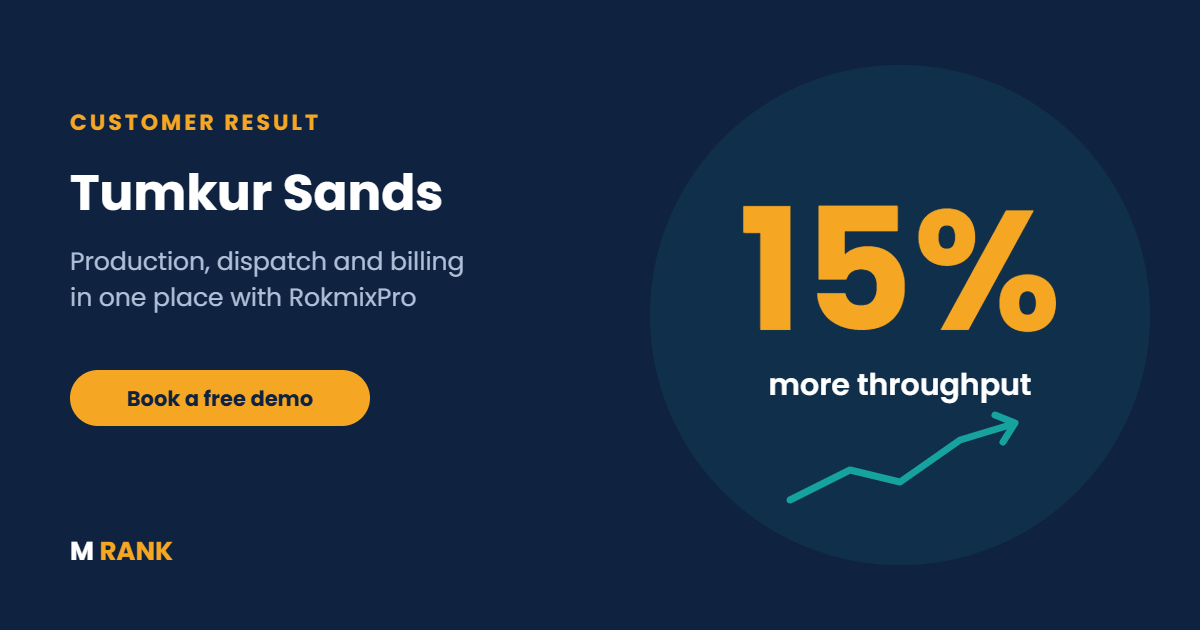 Tumkur Sands achieved 15% more throughput with RokMixPro crusher ERP